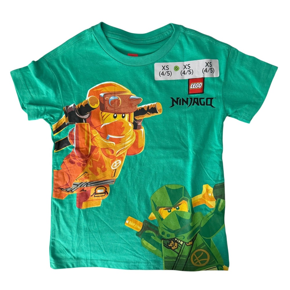 LEGO Ninjago T-Shirt Kids Size XS 4/5 Green New Together We Rise Graphic Tee